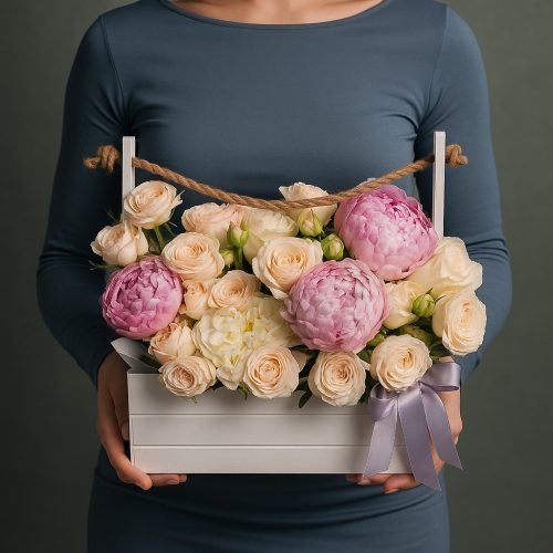 Композиция в коробке «Королевский шарм»