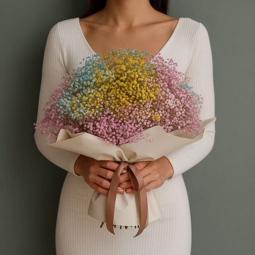Букет из Гипсофил «Радуга нежности»