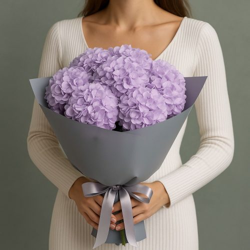 Букет из Гортензий «Лавандовое облако»